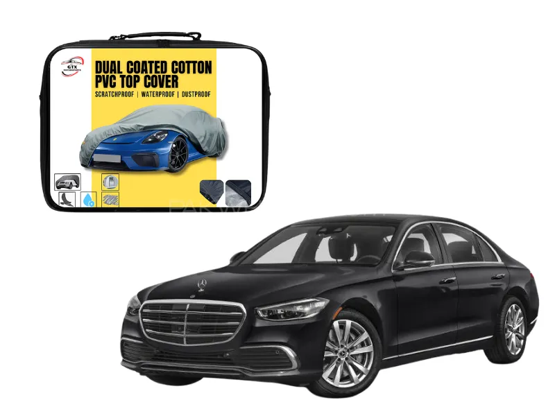 Dual Coated Cotton PVC Car Top Cover for Mercedes Benz S500 | Waterproof, Dustproof & UV Resistant Image-1