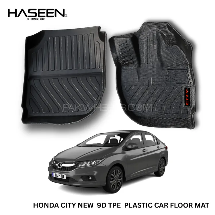 HONDA CITY NEW LUXURY 9D TPE PLASTIC FLOOR MAT Image-1
