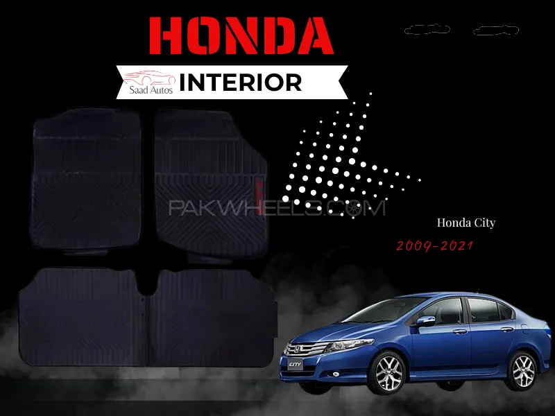 Premium Honda City 2009–2021 Rubber Full Fitting Car Latex Mat – All-Weather Interior Protection Image-1