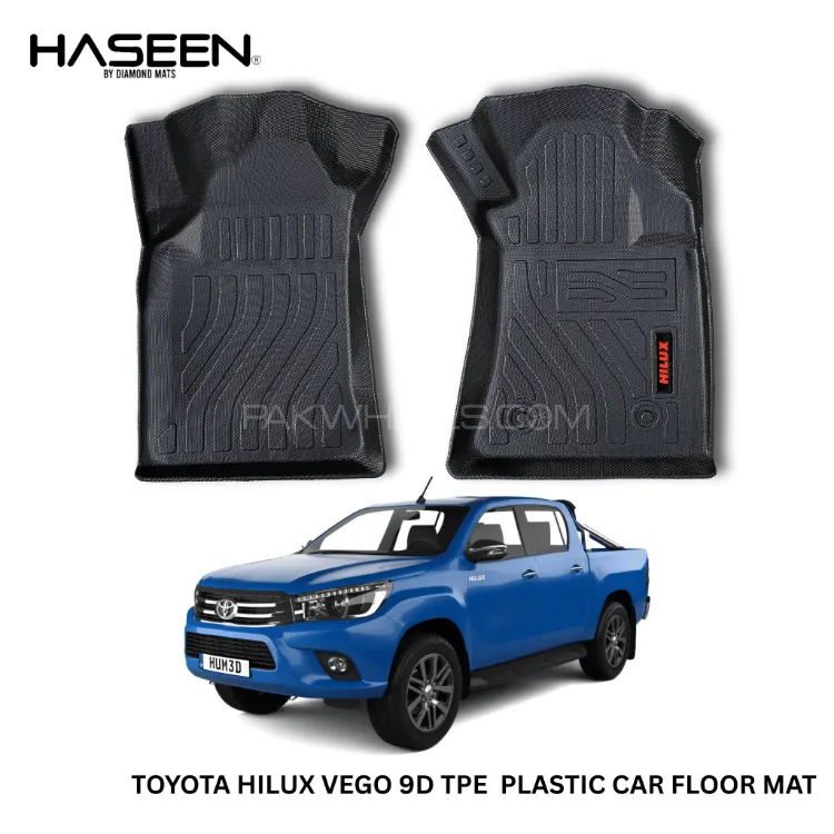 TOYOTA HILUX NEW LUXURY STYLE TPE PLASTIC HEAVY DUTY 9D FLOOR MAT Image-1