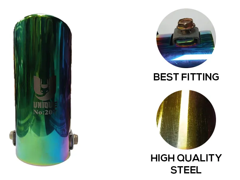 Suzuki Size Exhaust Tip with Burnt Finish (V-207)–Stainless Steel - Ready Burnt Finish Exhaust Tip Image-1