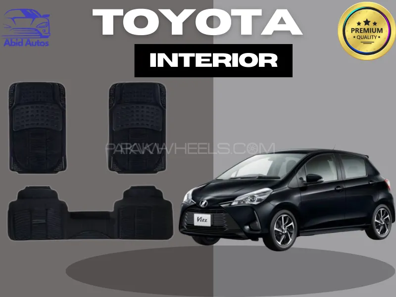 Toyota Vitz New Model | 3PCS PVC Rubber Car Floor Mat Set | Durable All-Weather Protection Image-1
