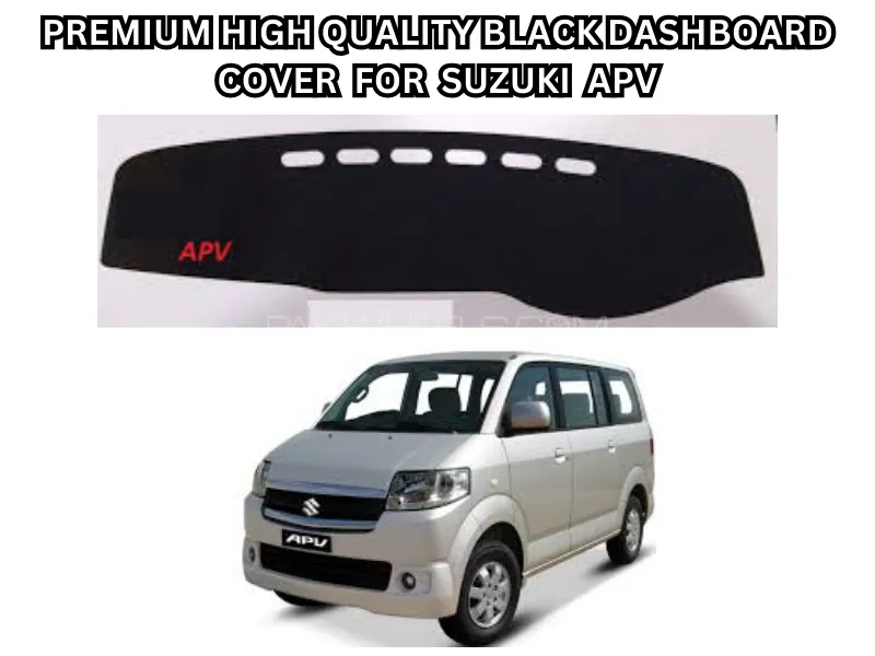 Premium Black Dashboard Cover with Logo – Fits Suzuki APV Image-1