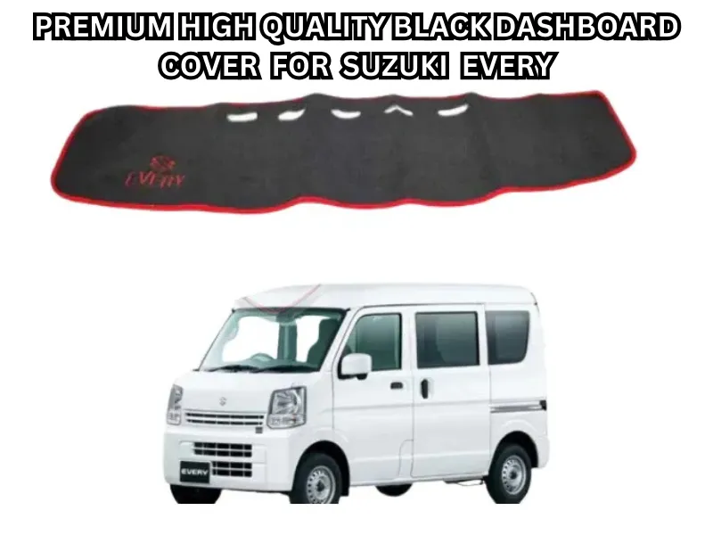 Premium Black Dashboard Cover with Logo – Fits Suzuki Every Image-1