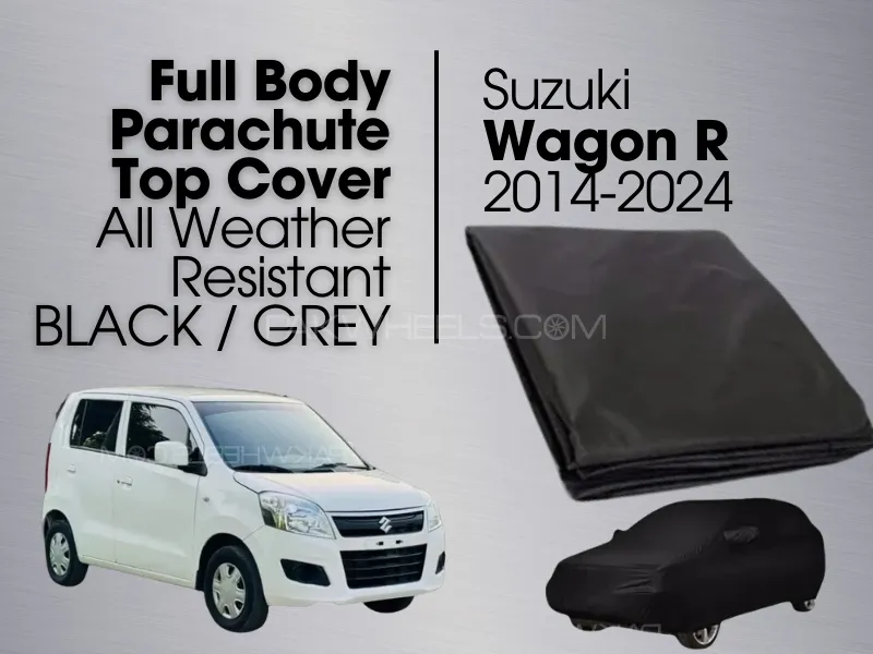 Suzuki Wagon-R | Full Body | Parachute Top Cover | All Weather Resistant | BLACK / GREY Image-1