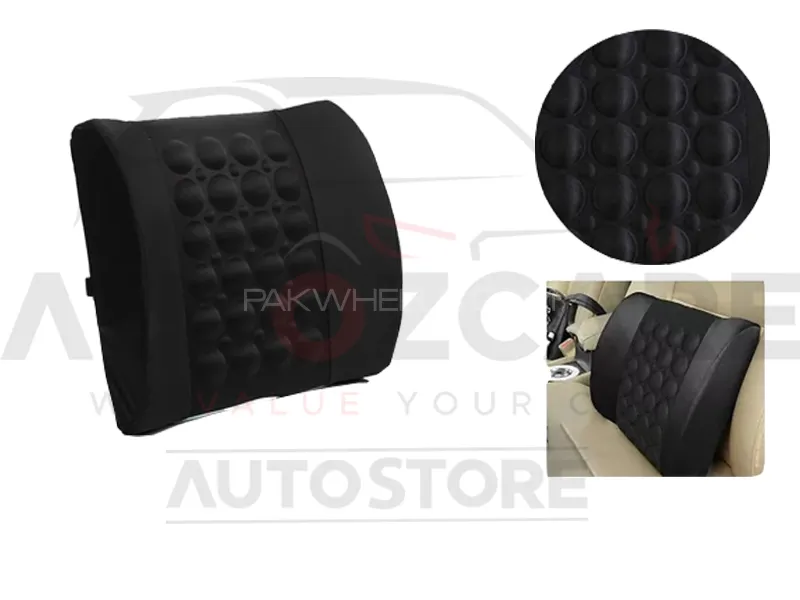 Universal Imported Leather Style Backrest | Breathable Pillow Back Support Cushion - Black Universal Imported Leather Style Backrest | Breathable Pillow Back Support Cushion - Black Image-3