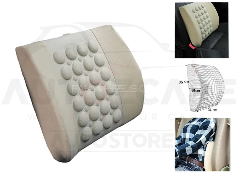 Universal Imported Leather Style Backrest | Breathable Pillow Bsck Support Cushion -  Beige Image-1