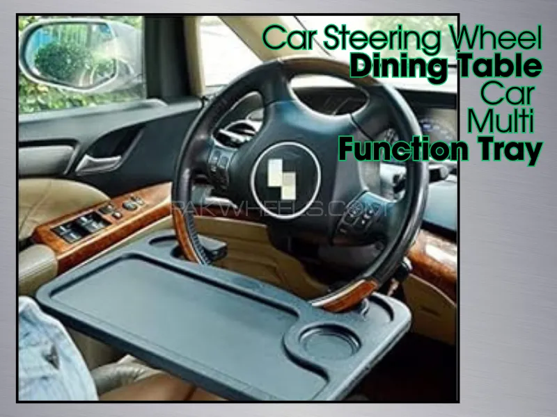 Auto Steering Wheel Desk | Laptop Tablet, iPad  Notebook | Car Travel Table | Food Eating | Hook on  Image-1