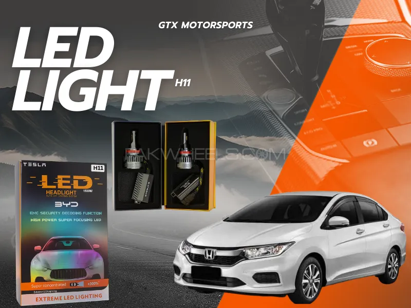 BYD H11 Tesla LED Headlight Bulbs 1500W – Compatible with Honda Grace 2014–2020 (Low Beam) Image-1