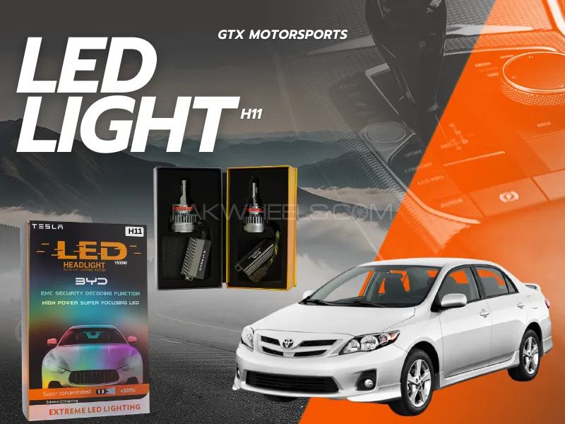 BYD H11 Tesla LED Headlight Bulbs 1500W – Compatible with Toyota Corolla 2009–2014 (Low Beam) Image-1