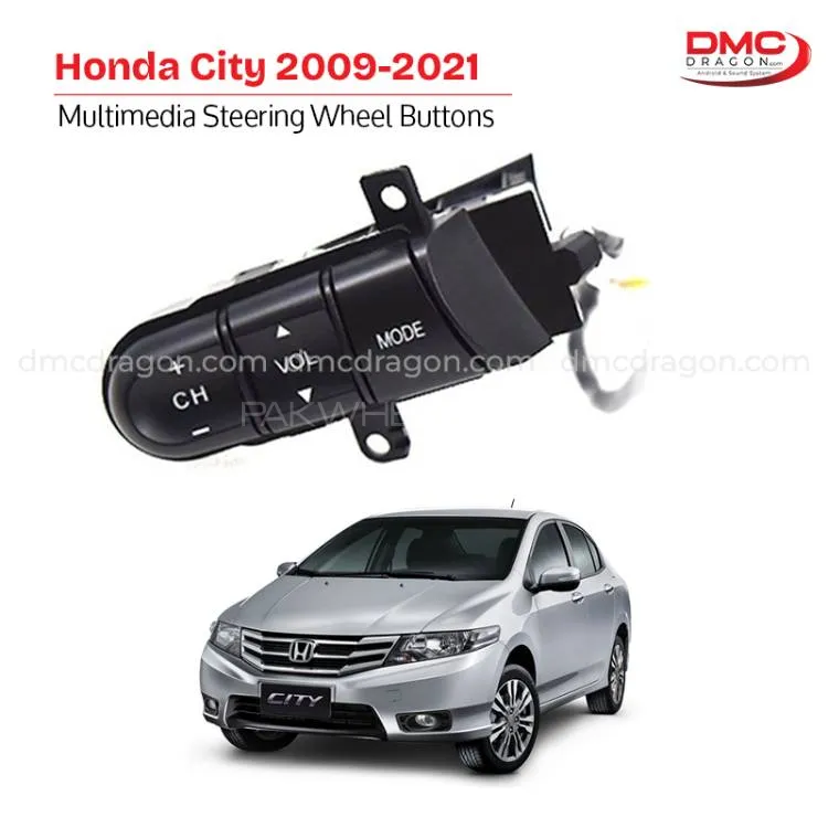 Honda City 2009-2021 Multimedia Steering Wheel Buttons Image-1