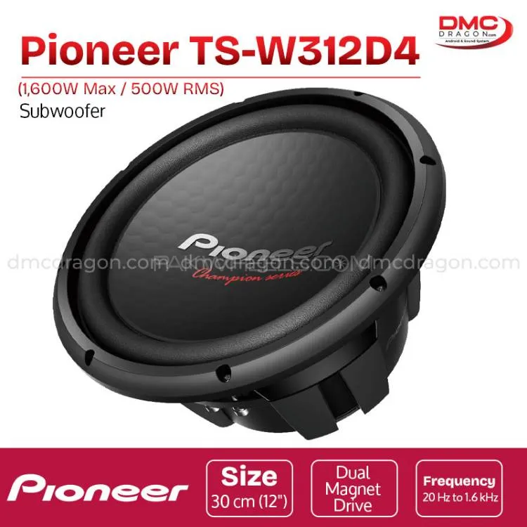 Pioneer TS-W312D4 Car Subwoofer 12 in 1600W Dual Magnet Drive Original Image-1