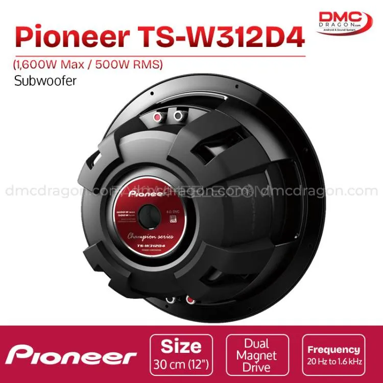 Pioneer TS-W312D4 Car Subwoofer 12 in 1600W Dual Magnet Drive Original Pioneer TS-W312D4 Car Subwoofer 12 in 1600W Dual Magnet Drive Original Image-5