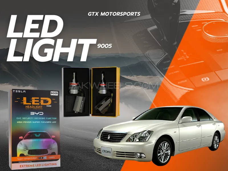 BYD 9005 Tesla LED Headlight Bulbs 1500W – Compatible with Toyota Crown 2003–2008 (High Beam) Image-1