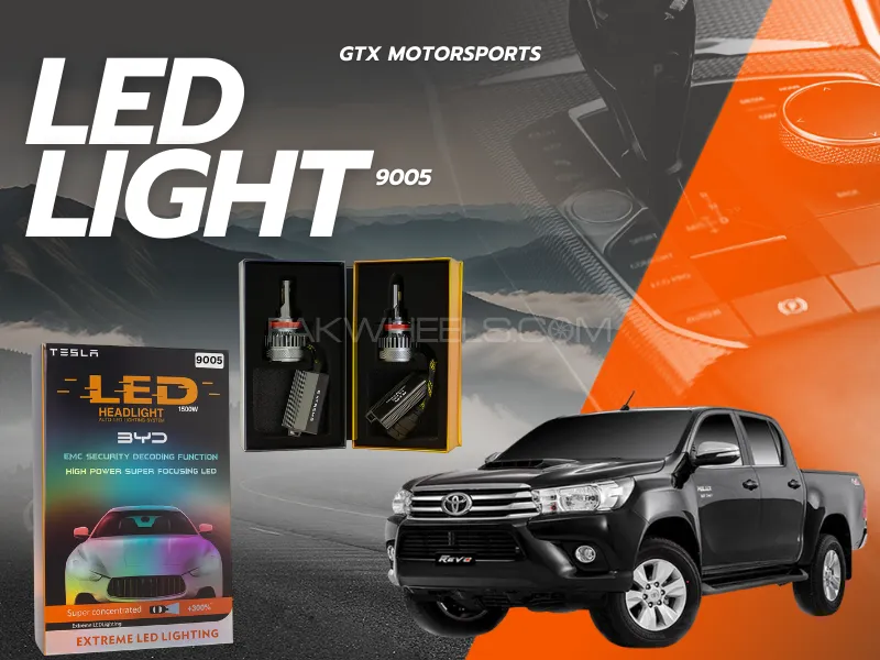 BYD 9005 Tesla LED Headlight Bulbs 1500W – Compatible with Toyota Revo 2016–2020 (High Beam) Image-1