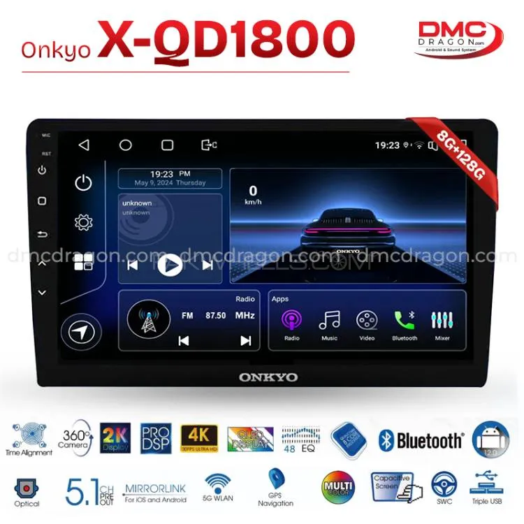 Onkyo X-QD1800 HiFi Android Car Stereo | 9-inch QLED IPS Display | 8GB+ 128GB | 360° Camera Support  Image-1