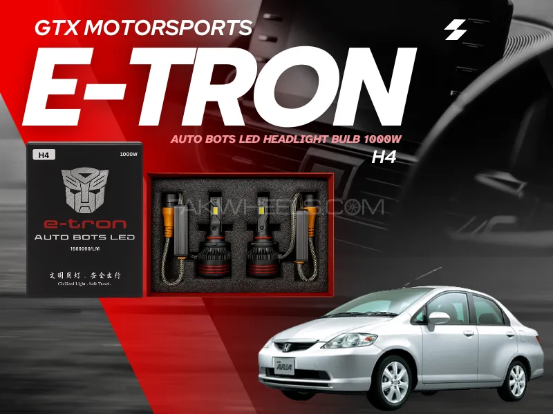 E-Tron Auto Bots LED Headlight Bulb 1000W – H4 Fitting for Honda City 2003-2008 Image-1