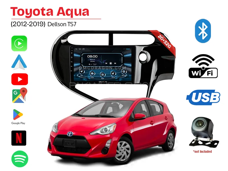 Toyota Aqua 2012-2021 Dellson TS7 2GB+32GB Android Panel Car Radio Stereo 9in Screen Image-1