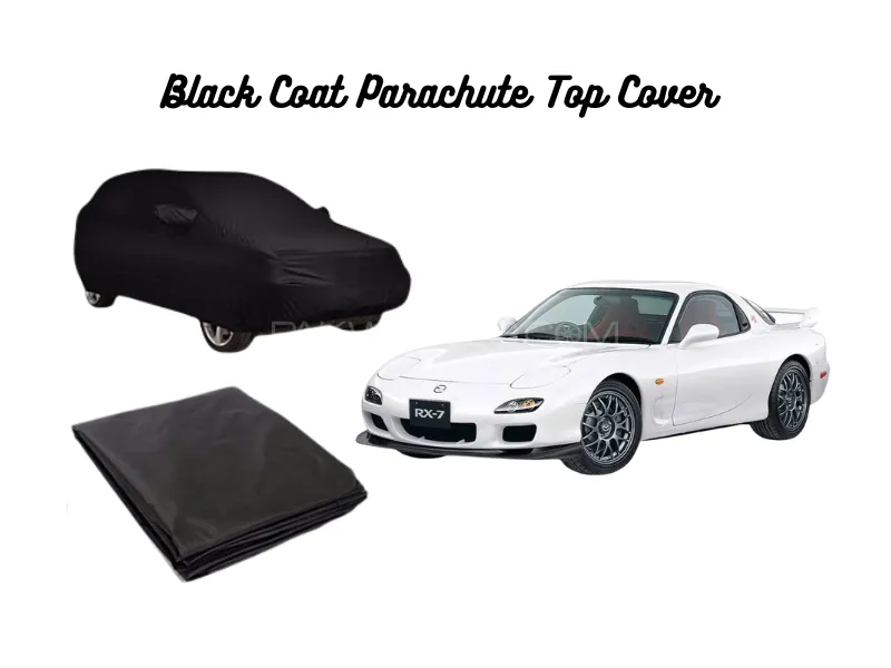 Black Coat Parachute Car Top Cover for Mazda RX7 | Waterproof, Dustproof & UV Resistant Image-1