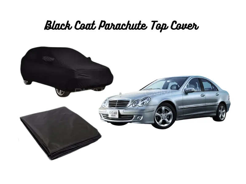 Black Coat Parachute Car Top Cover for Mercedes C200 Kompressor | Waterproof, Dustproof  Image-1