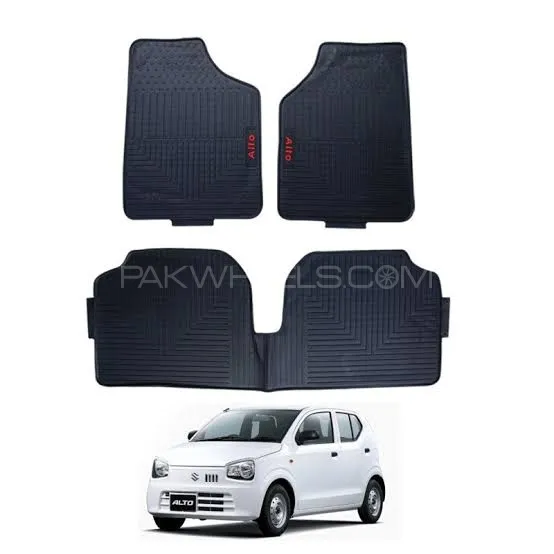Suzuki Alto Diamond Rubber Floor Mats | Black Image-1