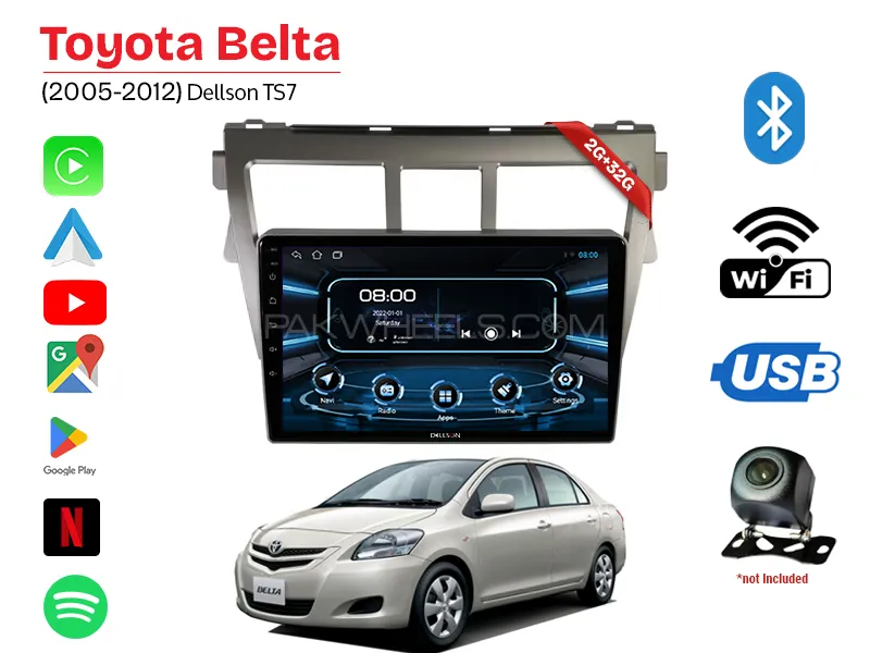 Toyota Belta 2005-2012  Dellson TS7 2GB+32GB Android Panel Car Radio Stereo 9in Screen Image-1