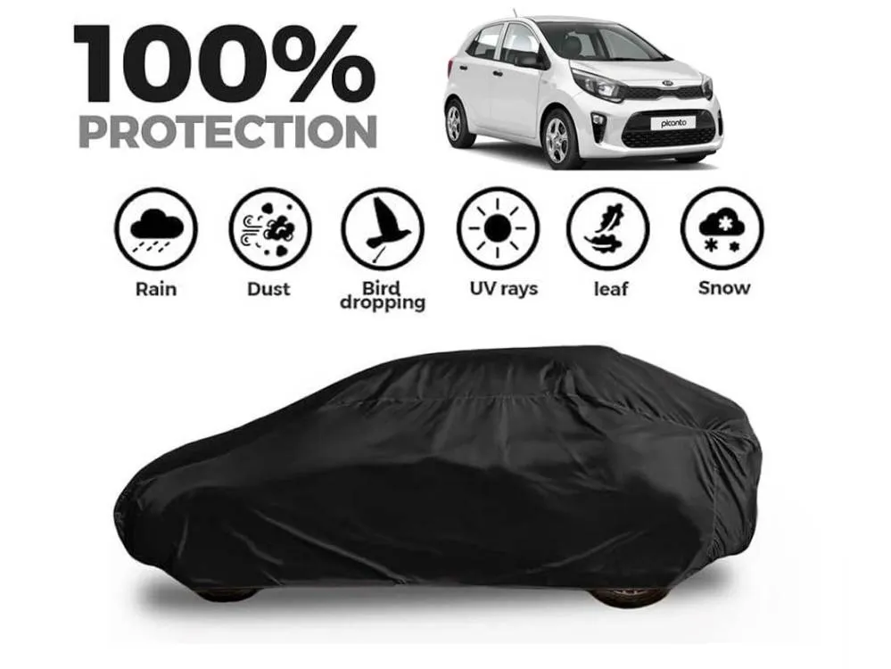 Kia Picanto Top Cover | Black Coat Top Cover | Water & Dust Proof | Anti-Heat Crack Image-1
