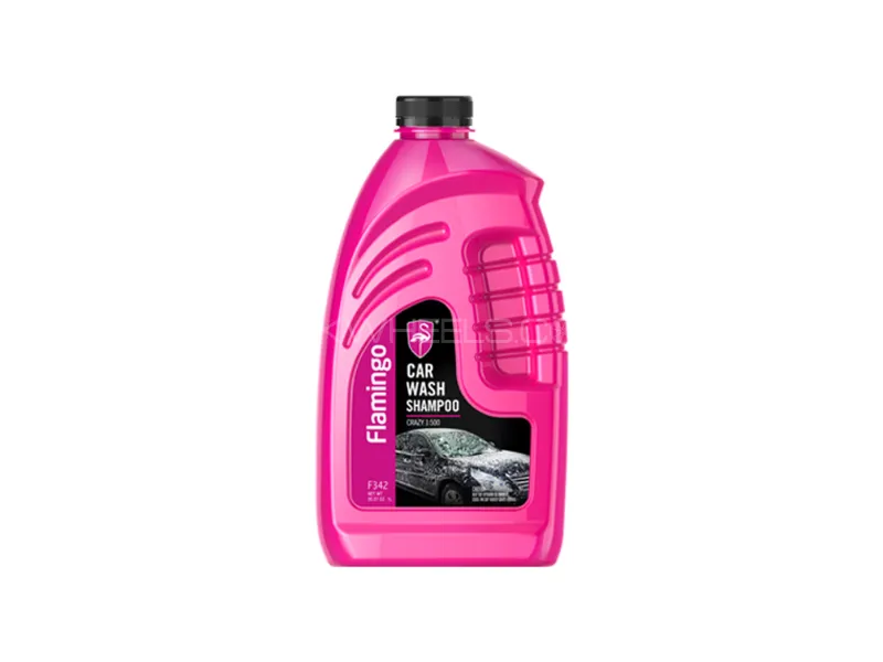 Flamingo Car Wash & Wax Shampoo – 1 Litre High Foam Car Cleaning Liquid with Shine & Protection Image-1