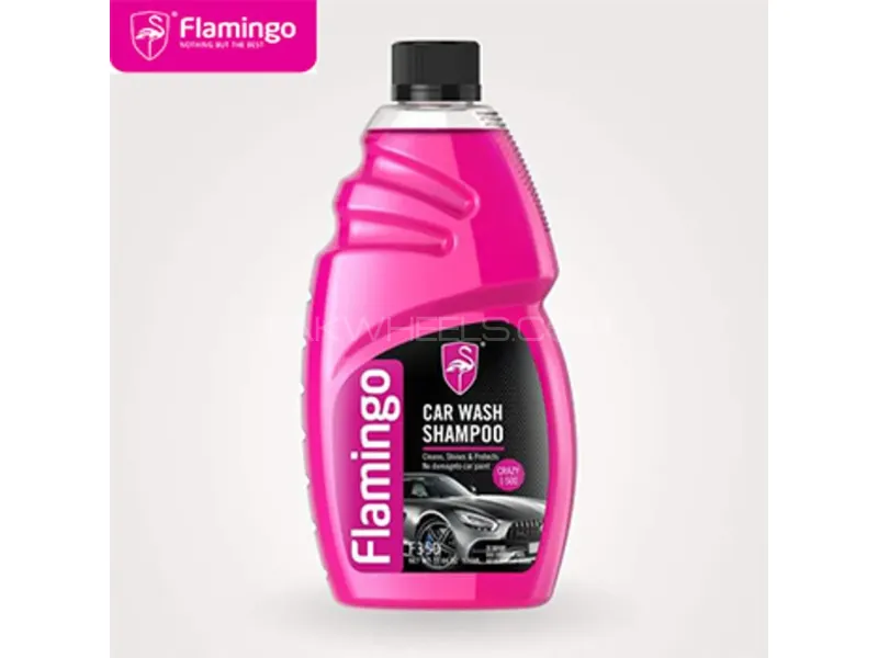 Flamingo Car Wash Shampoo – 500ml High Foam Car Cleaning Liquid for Shine & Protection Image-1