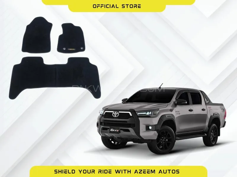 Toyota Revo 2015-2024 Excutive Carpet Floor Mat Black OEM Fitting 3 Pcs Image-1