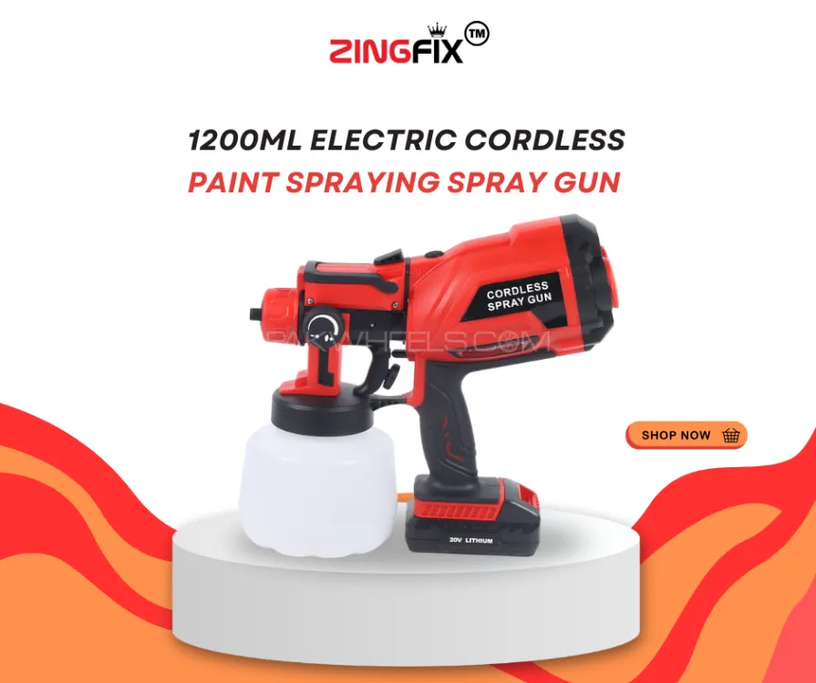 Zingfix 1200ML Electric Cordless Paint Sprayer Gun – High Power Handheld Spray Machine  Image-1