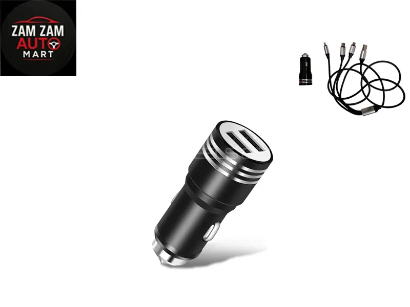Car Charger 3in1 Data Cable Fast Charging 4.8A 25W Image-1