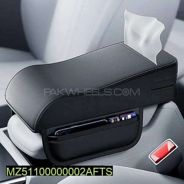 1 Pc Car Leather Armrest Pad – Universal Center Console Cushion Cover for Comfortable Driving Image-1