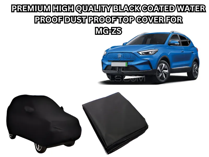 Premium Black Coated Top Cover with Non-Skid Dashboard Mat – Logo Combo Pack for MG ZS Image-1