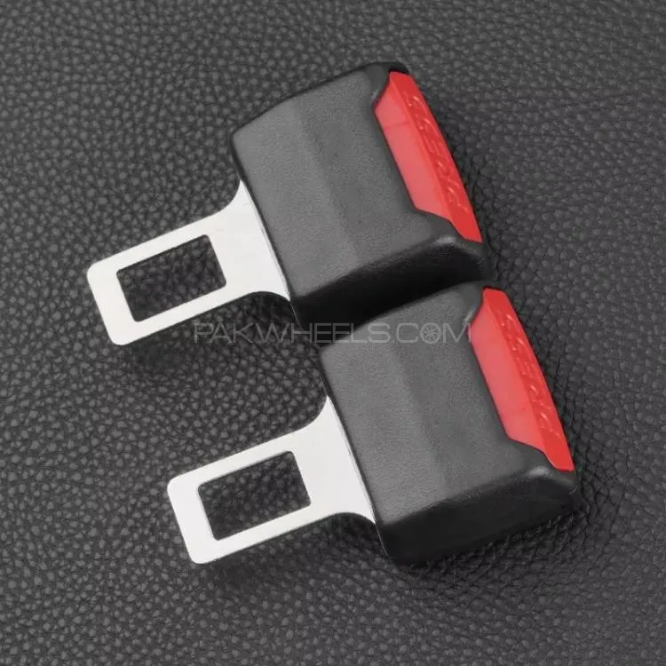 2pcs Car Seat Belt Clip Extension Plug Car Safety Seat Lock Buckle Black Image-1