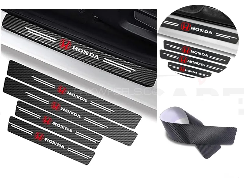 Car Carbon Door Sill Protector Sticker Tape - Honda Image-1