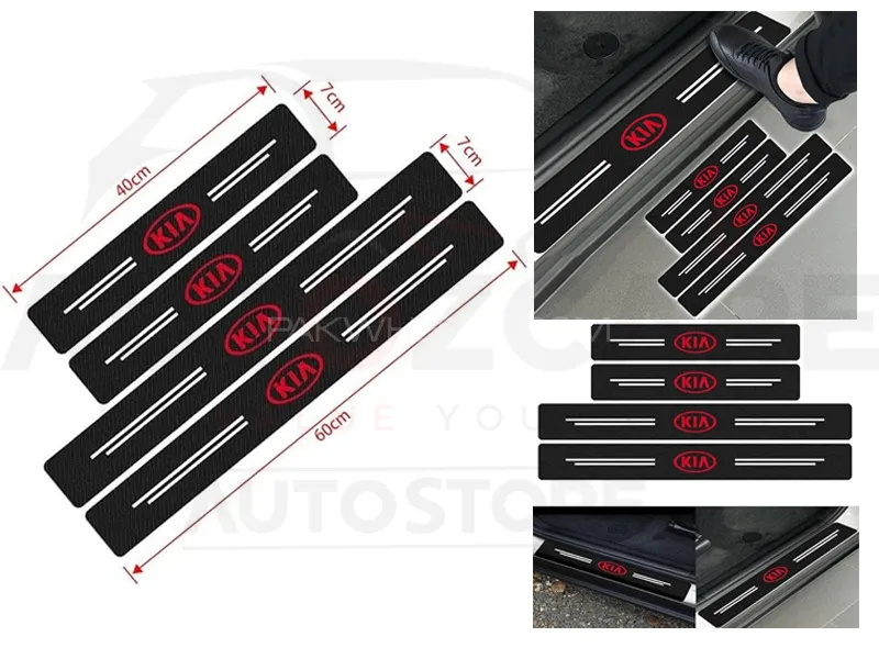 Car Carbon Door Sill Protector Sticker Tape - Kia Image-1