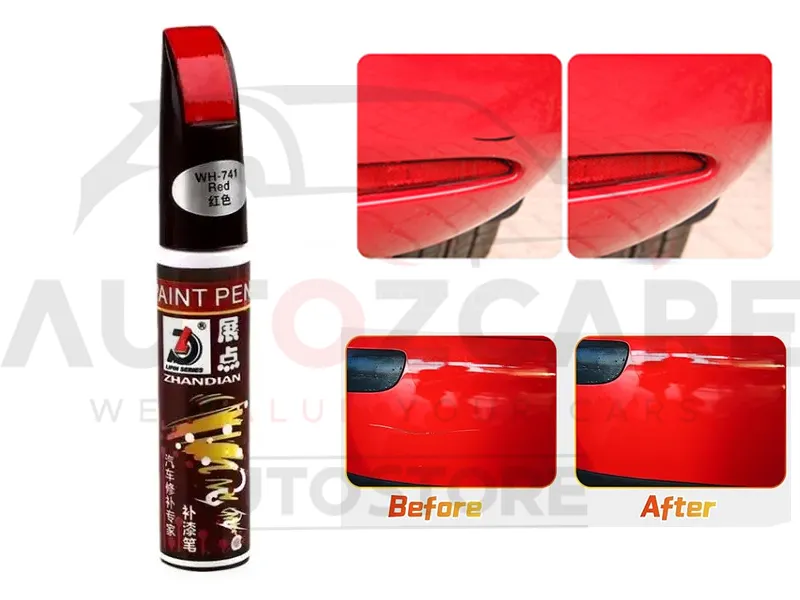 Car Scratch Remover Pen | Paint Repair Pen | Waterproof Clear Car Scratch Remover - Red Image-1