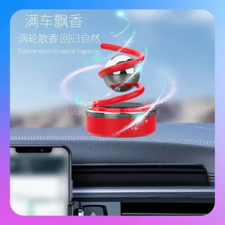 Double Ring Levitation Rotating Car Perfume Solar Rotating Image-1