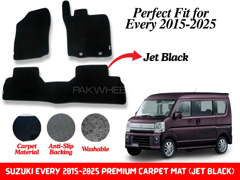 Premium Quality Suzuki Every 2015-2025 Fitting Carpet Floor Mats (Jet Black) | Perfect Fit Mats Image-1