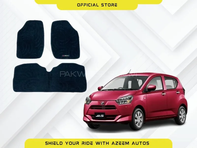 Daihatsu Mira 2018 Excutive Carpet Floor Mat Black OEM Fitting 3 Pcs Image-1