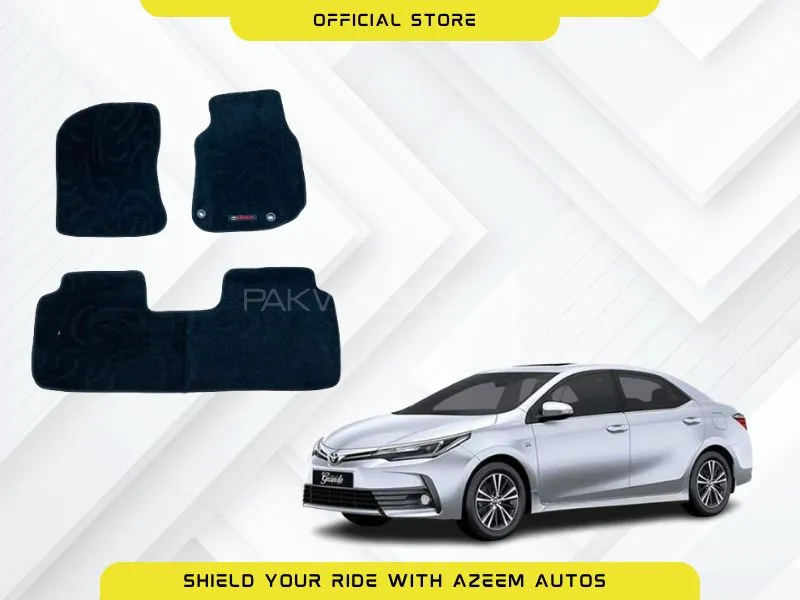 Toyota Corolla 2015 25 Carpet Floor Mat Black OEM Fitting 3Pcs Image-1