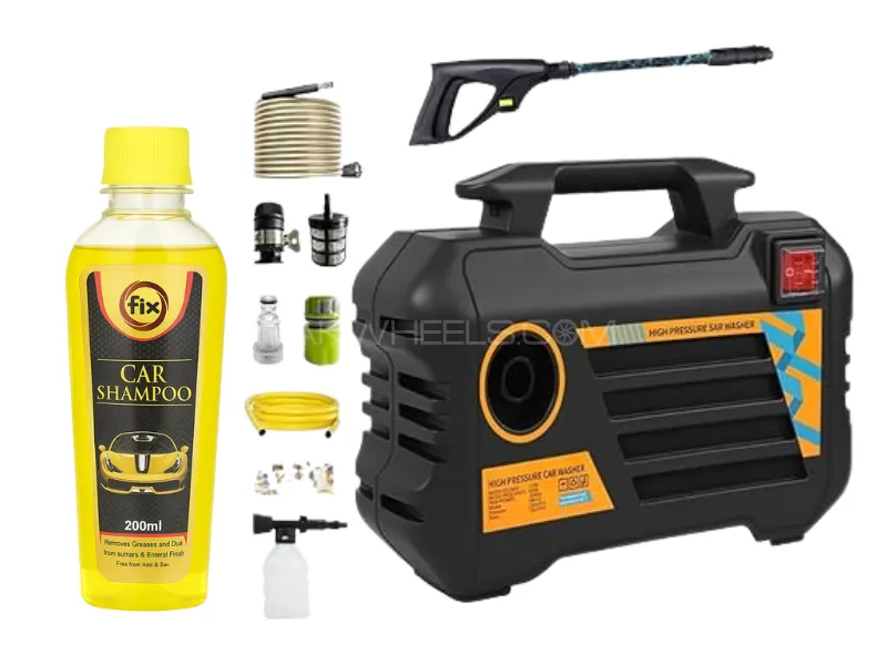 220V Portable High Pressure Car Wash Machine – 1400W, 120Bar, Copper Motor Image-1