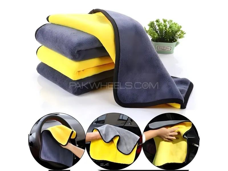 1PCS Microfiber Car Cleaning Towel Size 40*40 800 GSM for Cars/Detailing- and Home & Office Use. Image-1