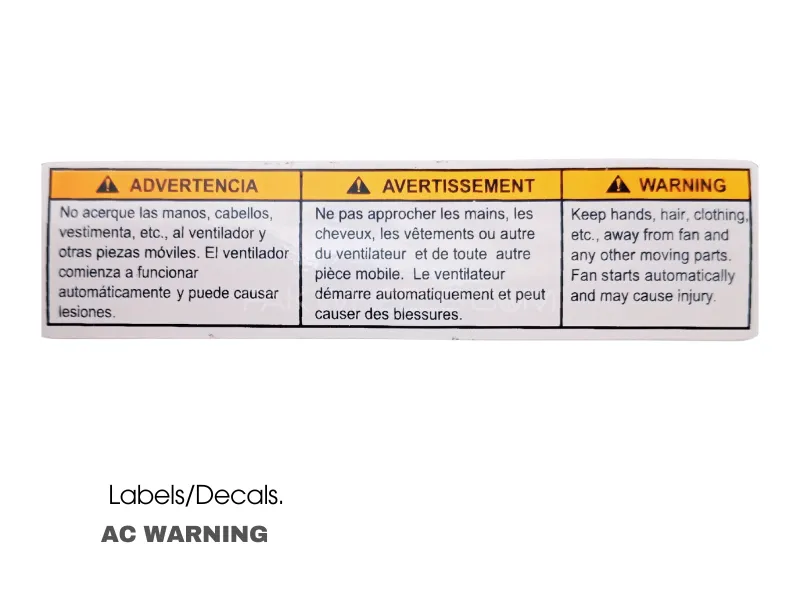 Engine Room Caution Sticker | Warning for Automatic Fan | Label | Decal | Sticker Image-1