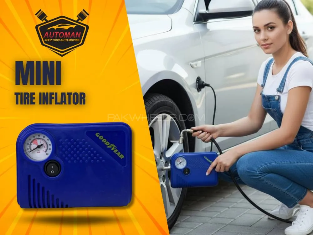 Goodyear Mini Tire Inflator – Compact, Fast & Portable Air Pump for Cars & Bikes Image-1