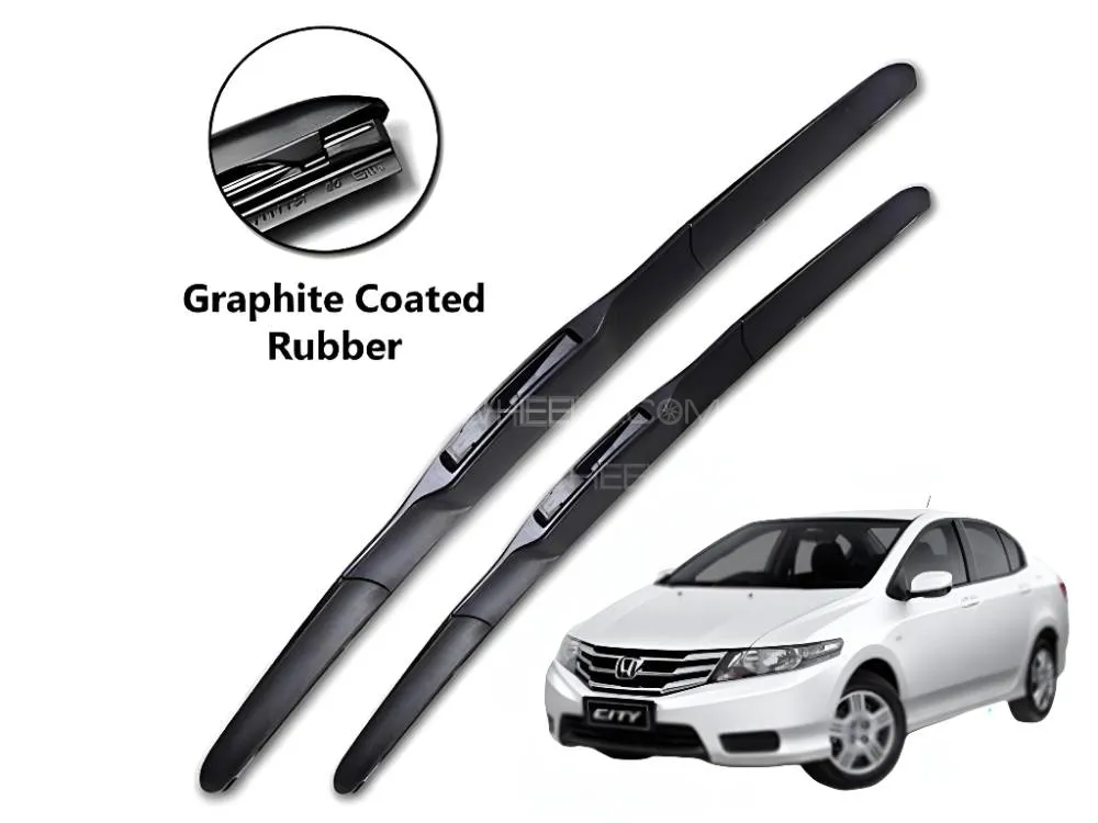 Honda City 2009-2020 Genuine OEM Hybrid Blades Pair - Wind Wiper Pair For Honda City 2009-2020. Image-1