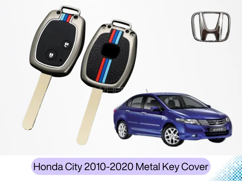 Honda City 2010-2020 | Key Cover with Metal Shell | Metal Key Cover | Car Remote Key Cover | Casing  Image-1
