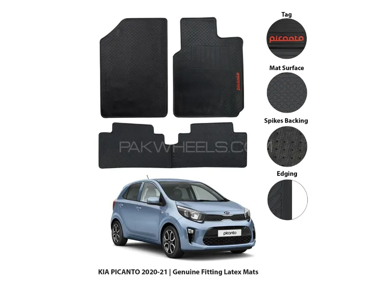 Kia Picanto 2019 2025 Car Floor Lettux Matts Geniune Custom Size Imported Quality Material   Image-1