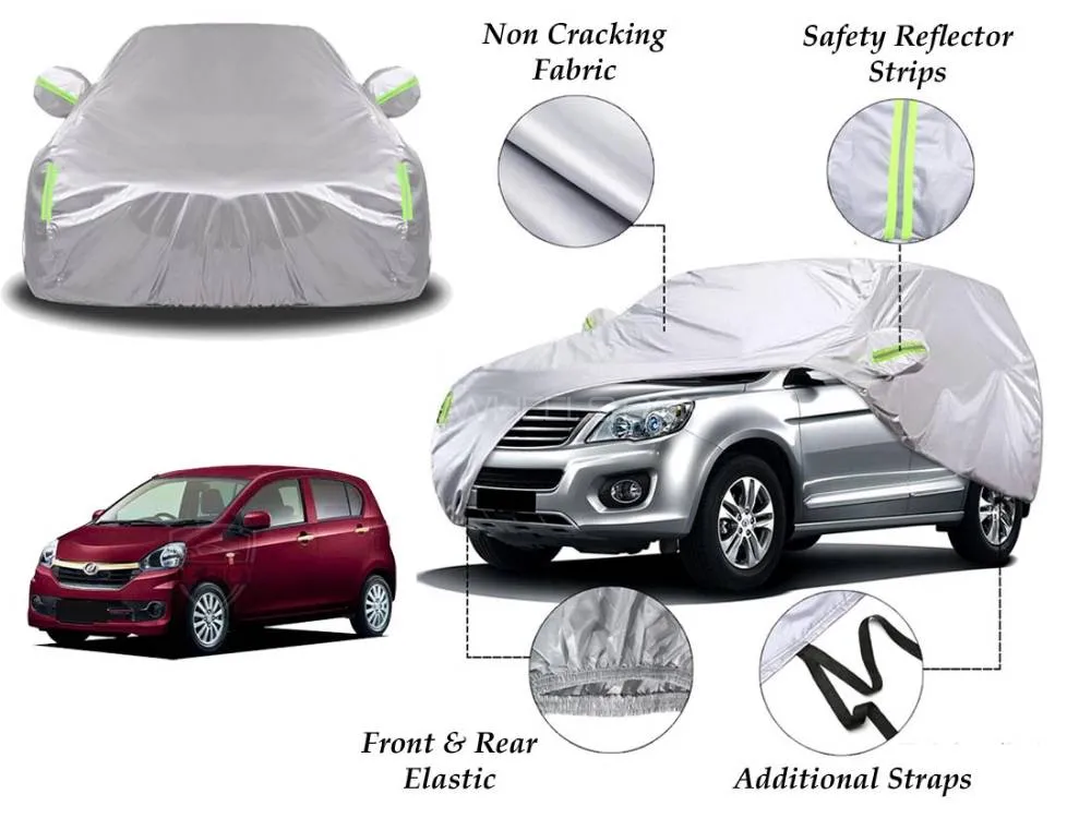 Daihatsu Mira 2014 - 17 Top Cover | Side Mirror Pockets | Reflector Strips | 100% Dust & Water Proof Image-1